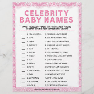 Celebrity Baby Names [Luxe kant [Roze]] Briefhoofd