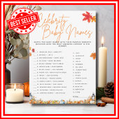 CELEBRITY BABYNAMEN Baby shower Spel Bloemen Schat Kaart