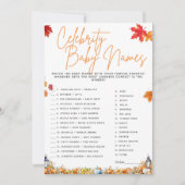 CELEBRITY BABYNAMEN Baby shower Spel Bloemen Schat Kaart (Voorkant)