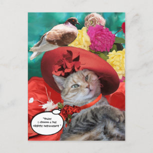 CELEBRITY CAT PRINCESS TATUS MET RODE PET EN DOOD BRIEFKAART