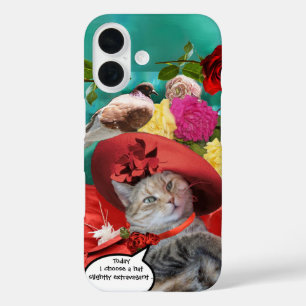 CELEBRITY CAT PRINCESS TATUS, RED PET MET PIGEON iPhone 16 HOESJE