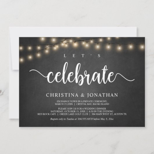 Célébrons, Faire-part de Mariage Élopé Rustique (Devant)