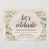 Célébrons, invitation de réception de mariage en f (Devant / Derrière)