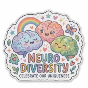Célébrons notre unicité Autocollant neurodivergent