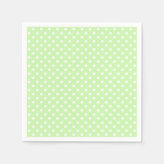 Celery Green and White Polka Dot Pattern Servet (Voorkant)