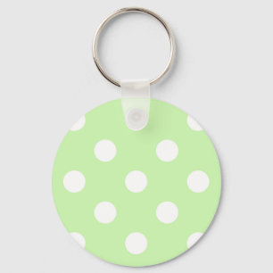 Celery Green White Large Polka Dot Pattern Sleutelhanger
