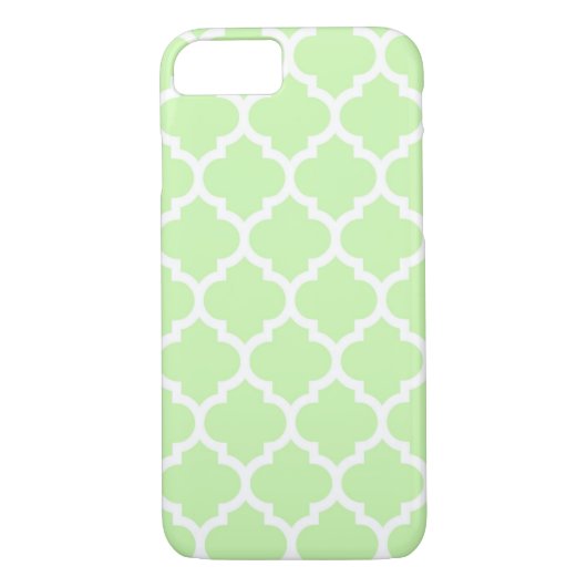 Celery Green White Moroccan Quatrefoil Pattern #5 Case-Mate iPhone Case (Achterkant)