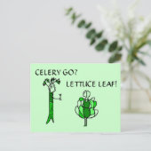 CELERY VA ? LA FEUILLE DE LETTRES ! carte postale (Debout devant)