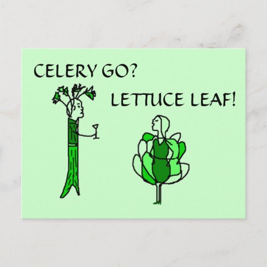 CELERY VA ? LA FEUILLE DE LETTRES ! carte postale (Devant)