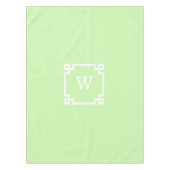 Celery White Greek Key Lijst #2 Initiaal Monogram Tafelkleed (Voorkant)