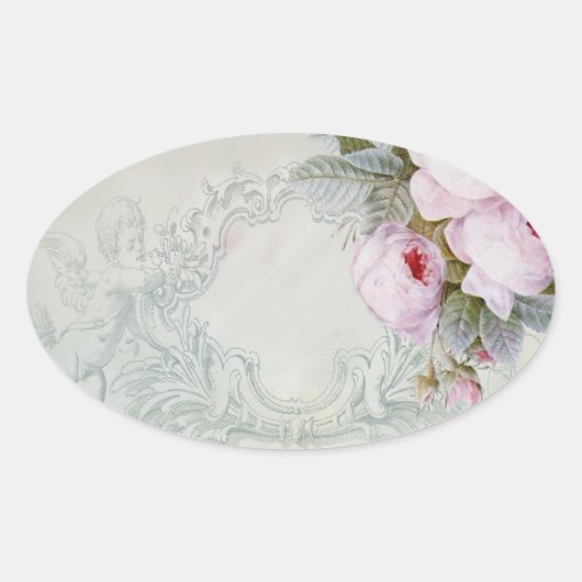 CÉLESTE achtergrond Ovale Sticker (Voorkant)