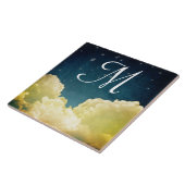 Céleste Affichage Étoiles Monogramme Carreau (Côté)