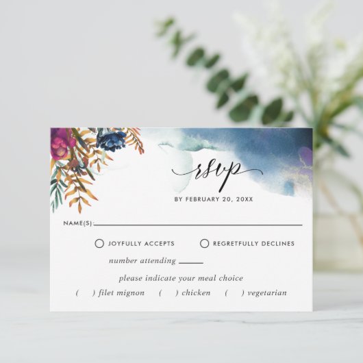 Céleste avec / sans options de repas Mariage RSVP (Debout devant)