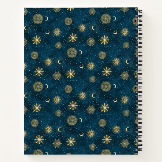 Céleste Blue & Gold Crescent Moon Dream Journal (Dos)