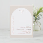 CELESTE Boho Terracotta Moon Arch Vrijgezellenfees Kaart (Staand voorkant)