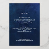 Céleste Carte Tarot Bleu Mariage Foil Invitation (Verso)