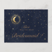Céleste Crescent Moon Bridesmaid Invitation (Devant)