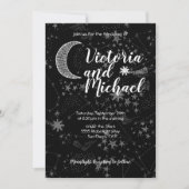 Céleste Cresent Lune Mariage Invitations (Devant)