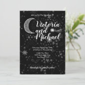 Céleste Cresent Lune Mariage Invitations (Debout devant)