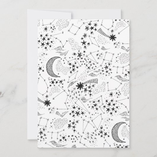 Céleste Cresent Lune Mariage Invitations (Dos)