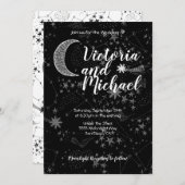 Céleste Cresent Lune Mariage Invitations (Devant / Derrière)