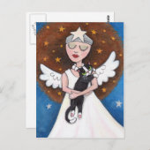 Celeste et sa carte postale de chat (Devant / Derrière)