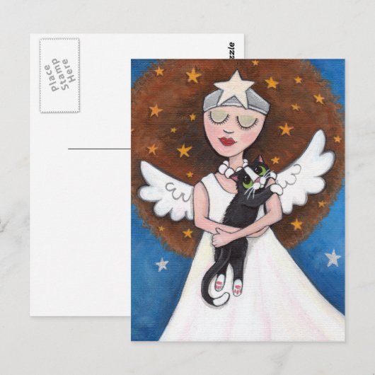 Celeste et sa carte postale de chat (Devant / Derrière)