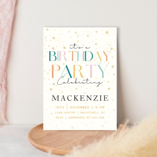 Céleste étoile ciel Anniversaire Invitation