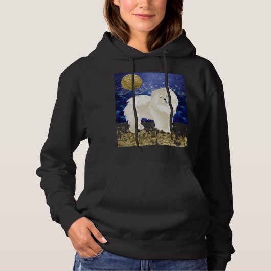 Céleste Gingko crème chow SWEAT - SHIRT À CAPUCHE  (Devant)