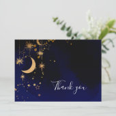 Céleste Lune Cosmique Et Étoiles Carte de remercie (Debout devant)