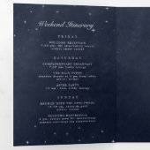 Céleste Lune d'argent programme de mariage plié (Intérieur en premier)