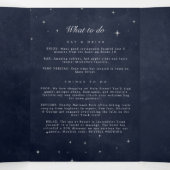 Céleste Lune d'argent programme de mariage plié (Intérieur au milieu)