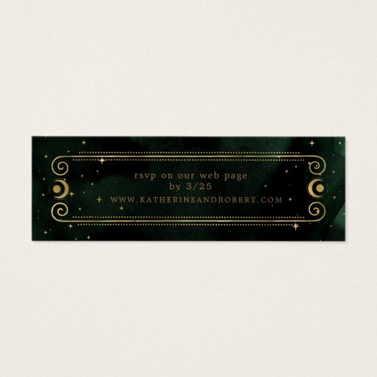 céleste minuit vert or Mariage Website Card (Devant)