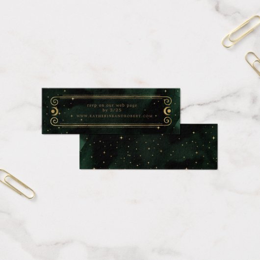 céleste minuit vert or Mariage Website Card (Bureau)