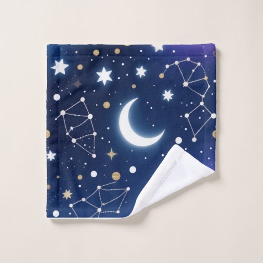 Céleste Starry Night Sky Moon & Co (Gant de toilette)