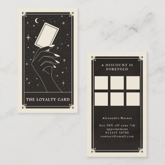 Céleste Tarot boho Loyauté Carte de visite (Devant / Derrière)