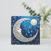Celeste: Vrouw in de maan Feestdagenkaart (Staand voorkant)