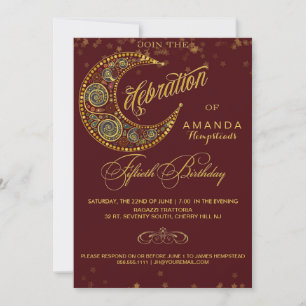 Celestial 50th Birthday Party Invitation Kaart