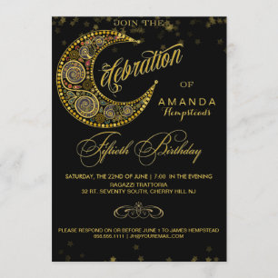 Celestial 50th Birthday Party Invitation Kaart