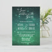 Celestial A Love Geschreven in Stars Wedding Kaart (Staand voorkant)