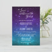 Celestial A Love Geschreven in Stars Wedding Kaart (Staand voorkant)