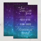 Celestial A Love Geschreven in Stars Wedding Kaart (Voorkant / Achterkant)