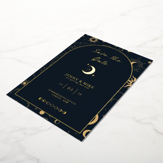 Celestial Arch Save the Date Folie Uitnodiging (Gedraaid)