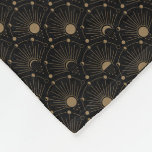 Celestial Art Deco 1920  maan en sterren Fleece Deken