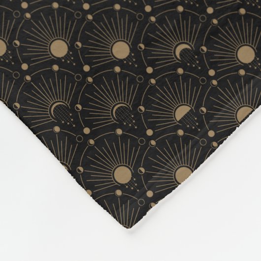 Celestial Art Deco 1920 maan en sterren Fleece Deken (Hoek)