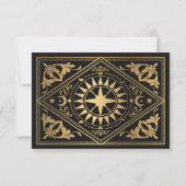 Celestial Art Nouveau Tarot Gothic Wedding RSVP (Achterkant)