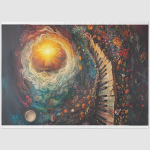 Celestial Art Piano Planeten Sterren Decoupage Tissuepapier
