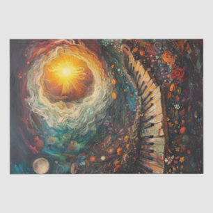 Celestial Art Piano Planeten Sterren Decoupage Tissuepapier