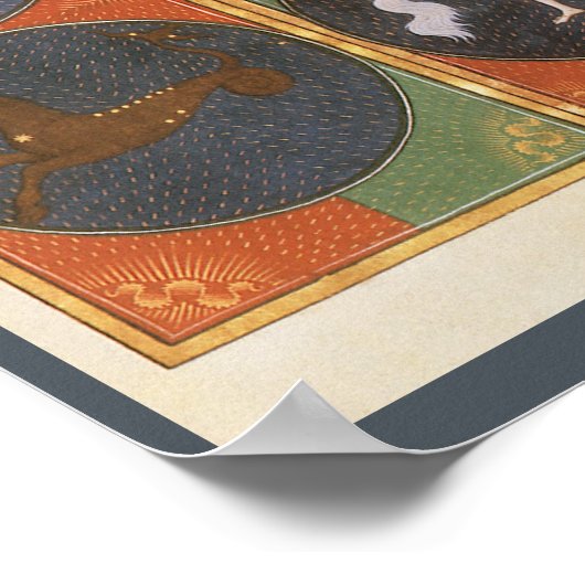  Celestial, Astrological Zodiac Chart, 1475 Poster (Hoek)