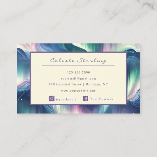 Celestial Astrology Star Swirl Uniek Plezier Patro Visitekaartje (Achterkant)